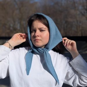 Handmade Cashmere Blend Head Scarf: Merino Wool Neckerchief